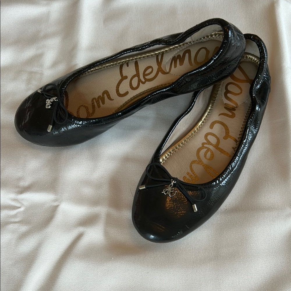 Sam Edelman Black Patten Ballet Flats